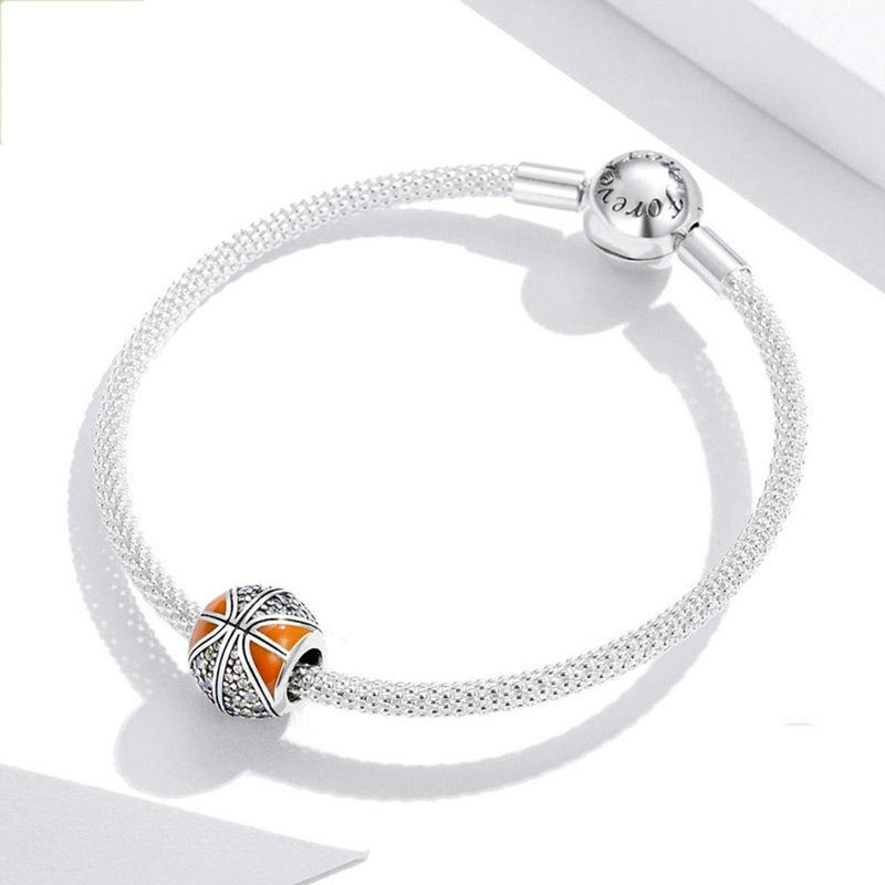 LAMOONY Basketball Charm 925 Sterling Silver Sport Charm Volleyball Baseball Ball Headphone Family DIY for Pandora Charm Bracelet - Image 5